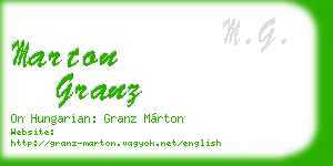 marton granz business card